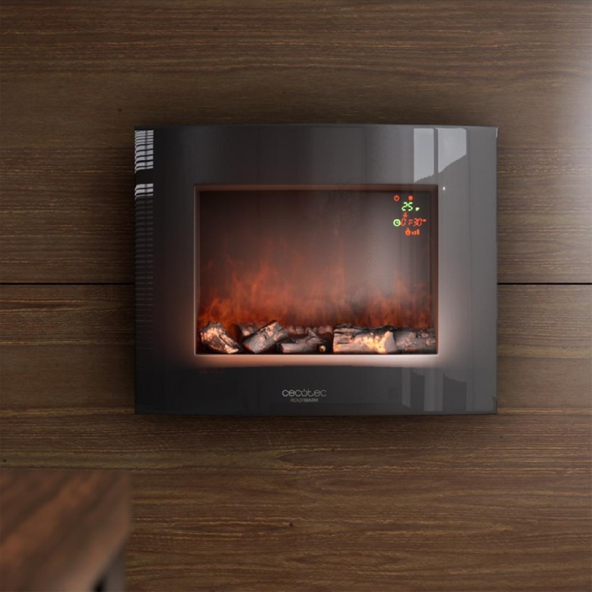 Cecotec Chimeneas eléctricas Chimenea electrica decorativa de pared Ready Warm 2600 Curved Flames