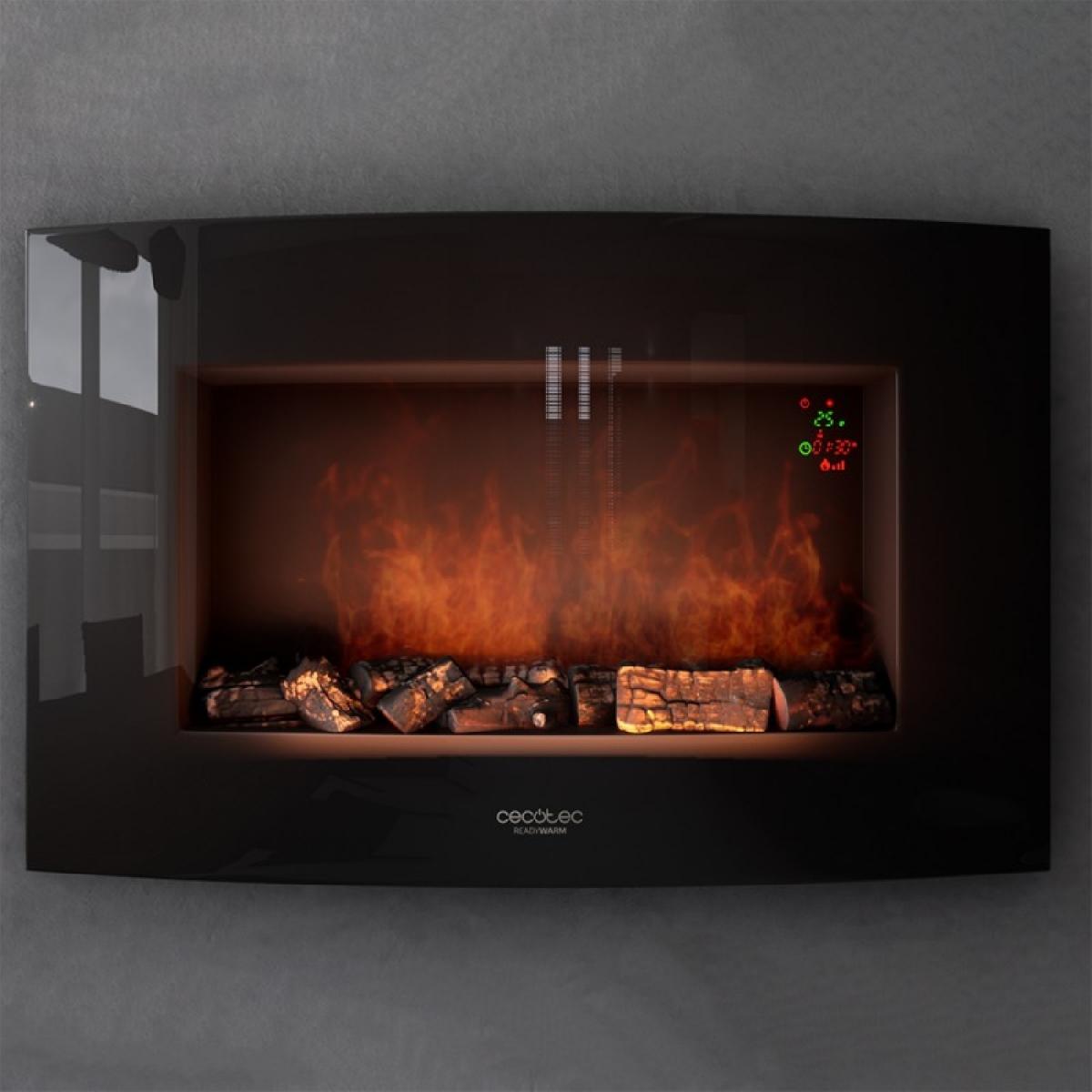 Cecotec Chimeneas eléctricas Chimenea electrica decorativa de pared Ready Warm 3500 Curved Flames