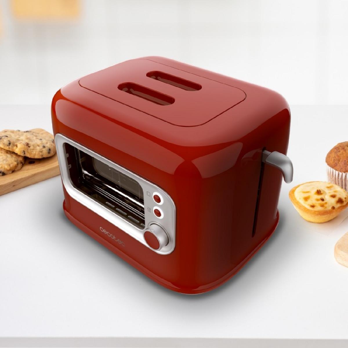 Cecotec Tostadores verticales Tostadora vertical RetroVision Red