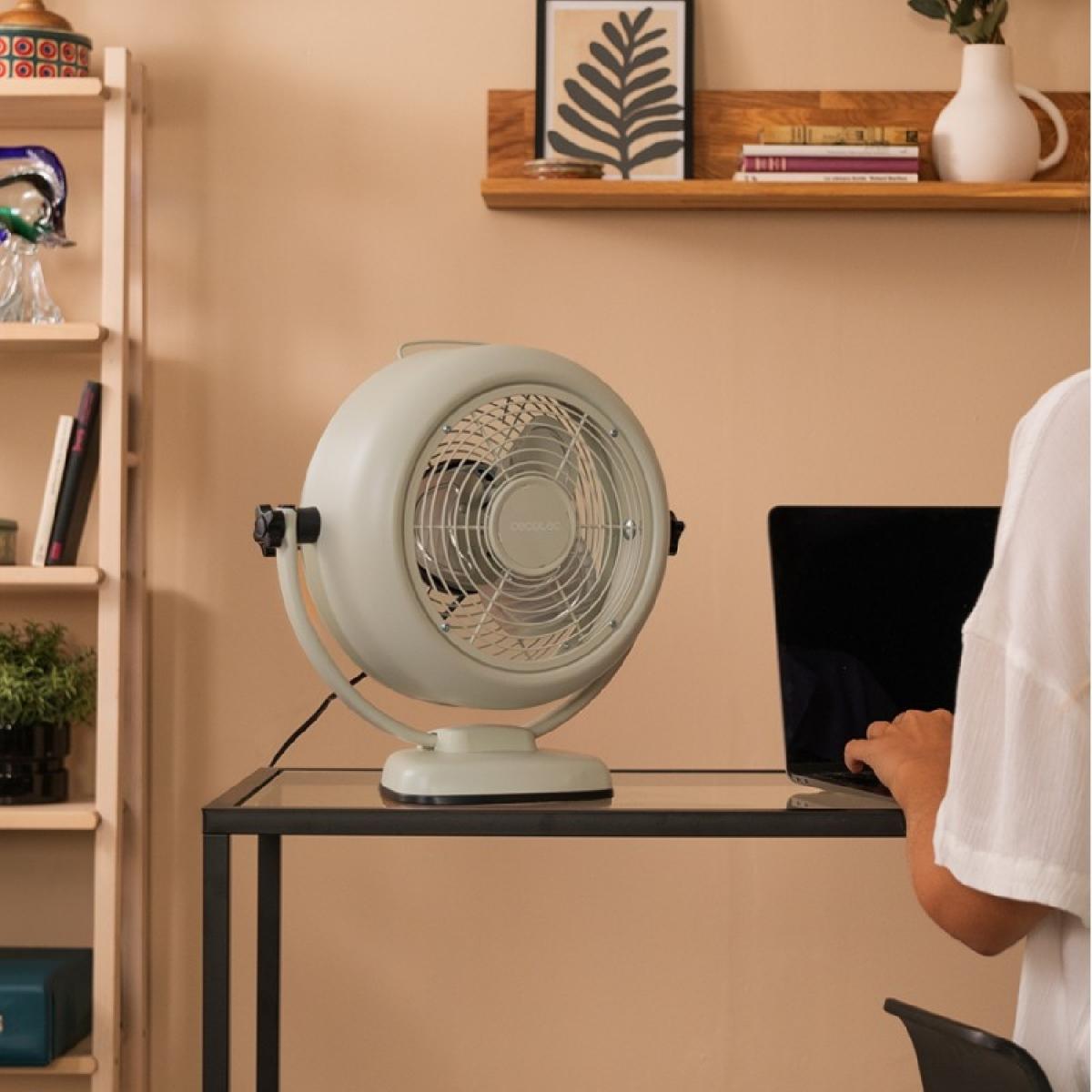 Cecotec Ventiladores de sobremesa EnergySilence 800 RetroDesk Beige