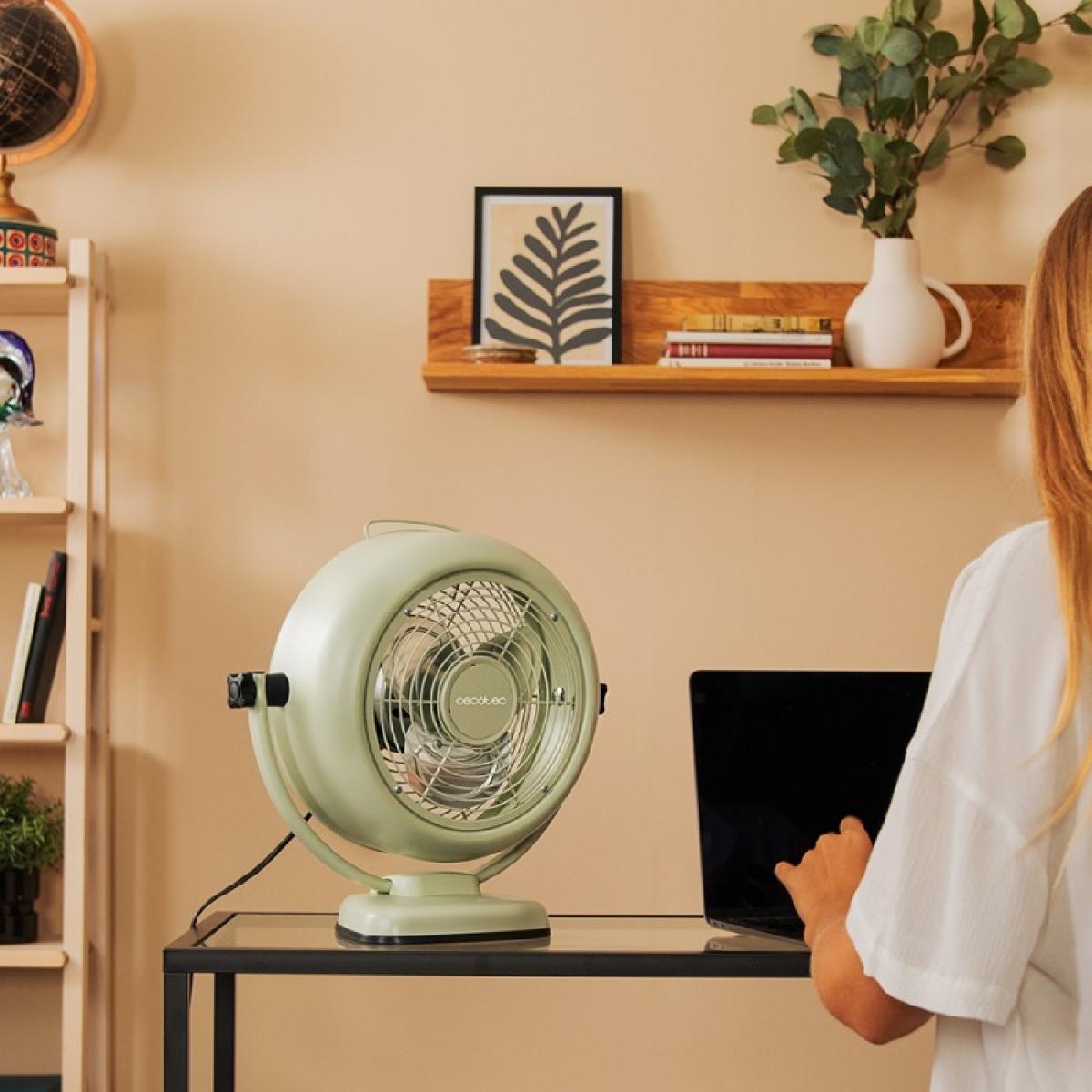 Cecotec Ventiladores de sobremesa EnergySilence 800 RetroDesk Green