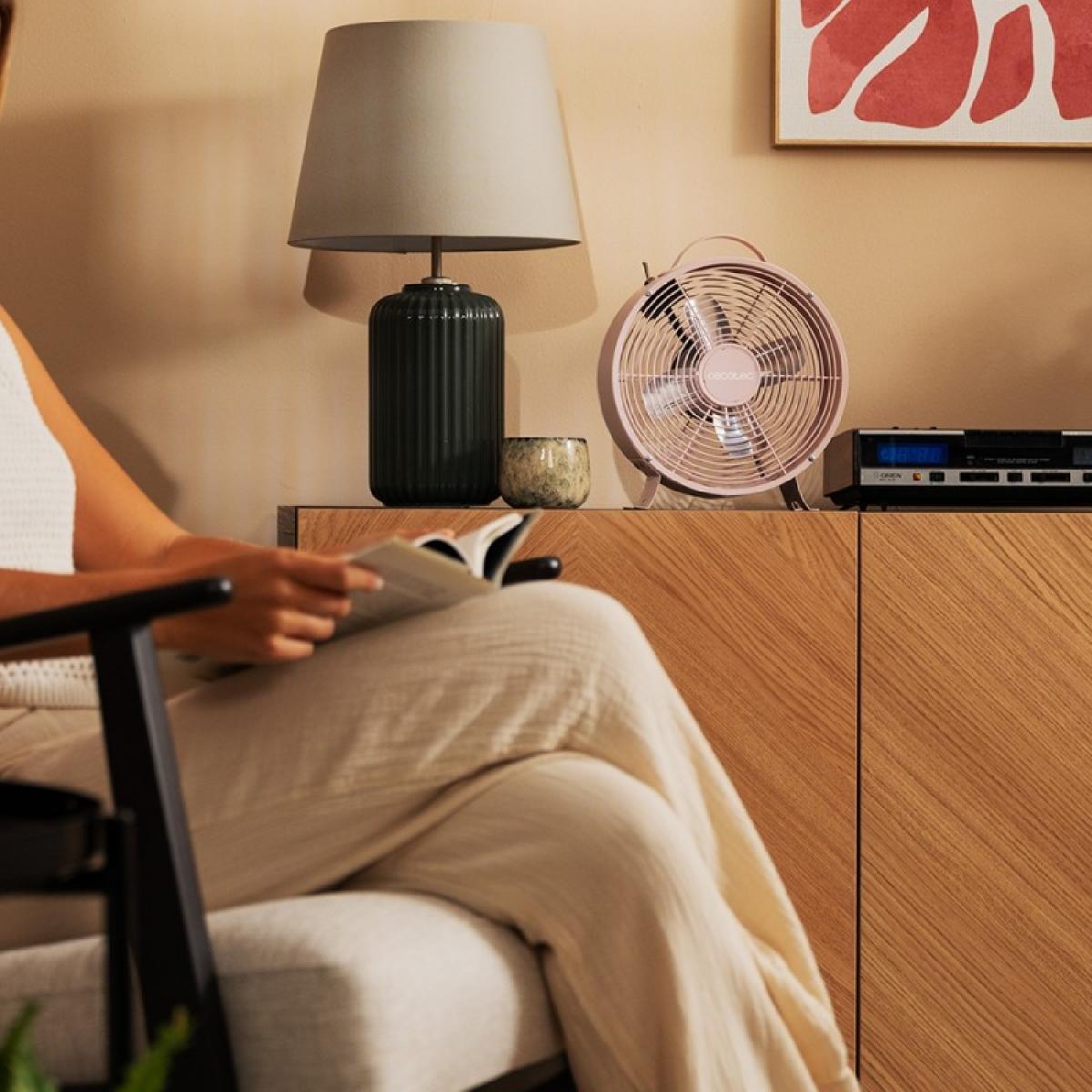 Cecotec Ventiladores de sobremesa EnergySilence 400 RetroDesk Pink
