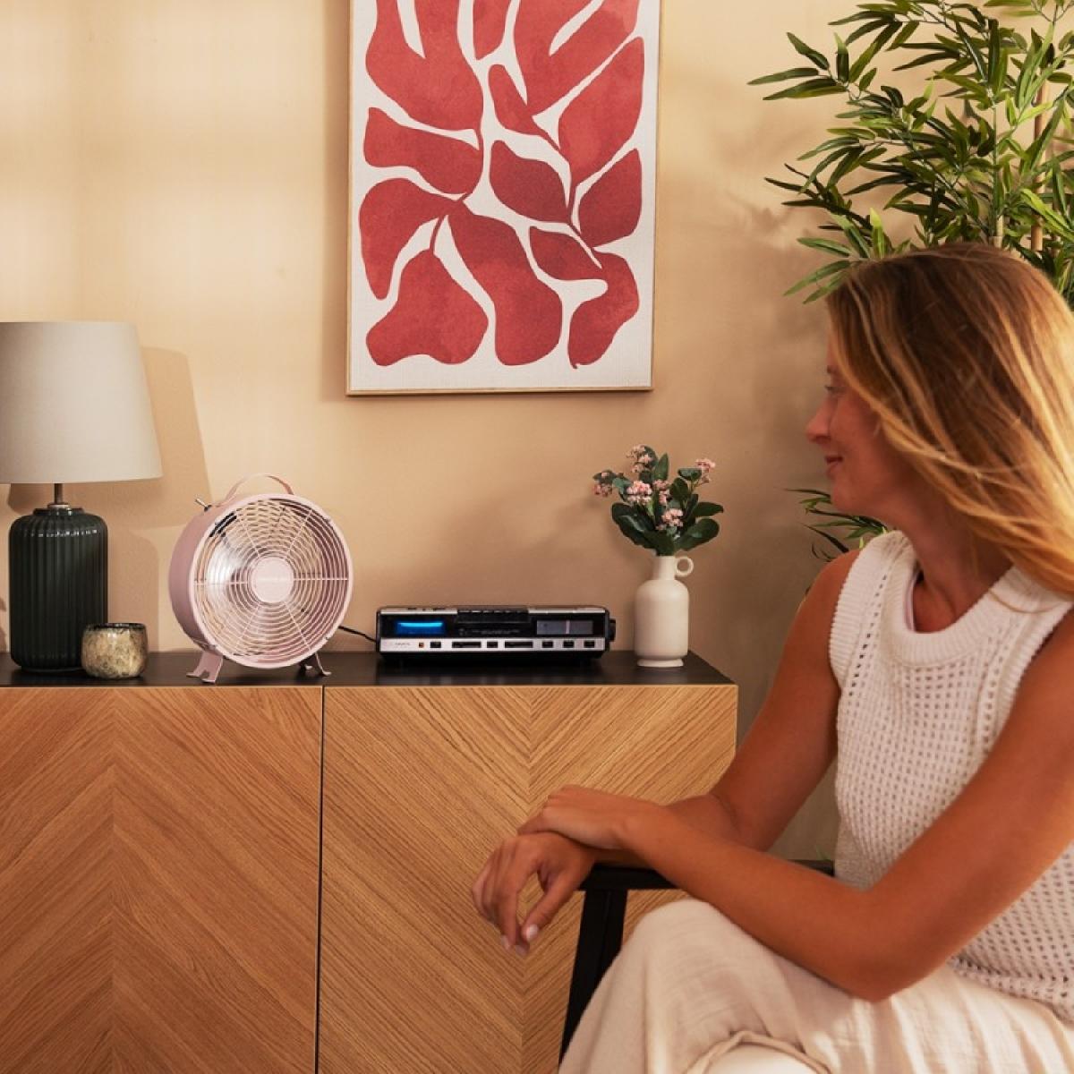 Cecotec Ventiladores de sobremesa EnergySilence 400 RetroDesk Pink