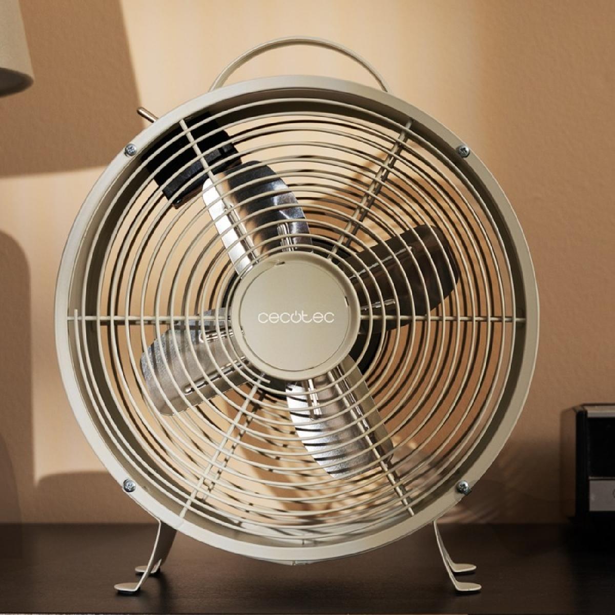 Cecotec Ventiladores de sobremesa EnergySilence 400 RetroDesk Beige