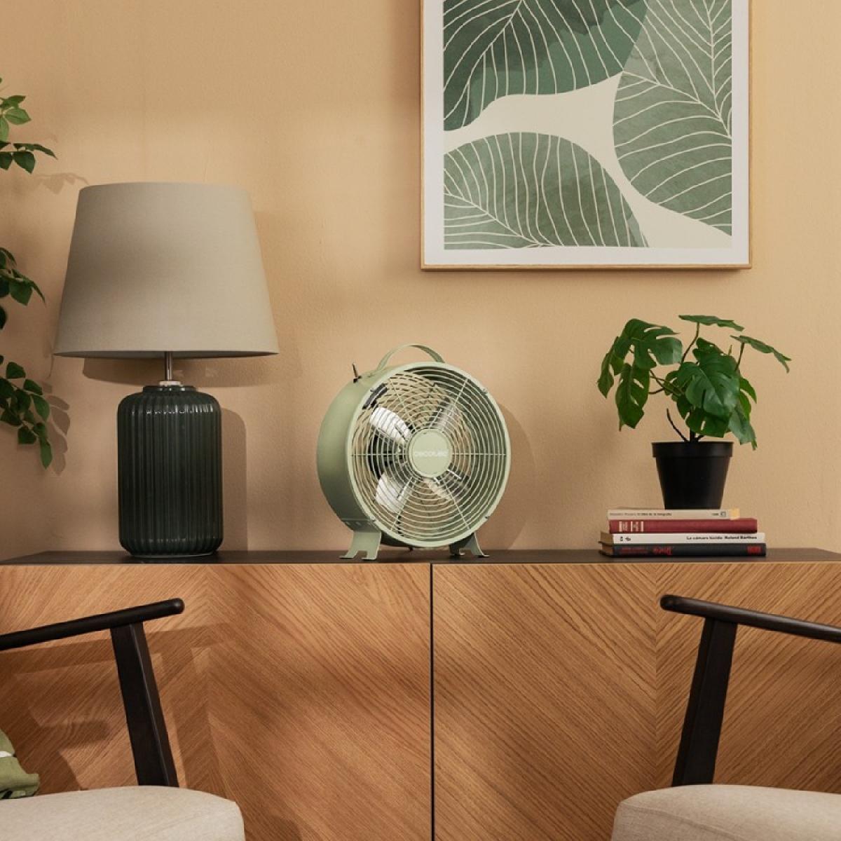 Cecotec Ventiladores de sobremesa EnergySilence 400 RetroDesk Green