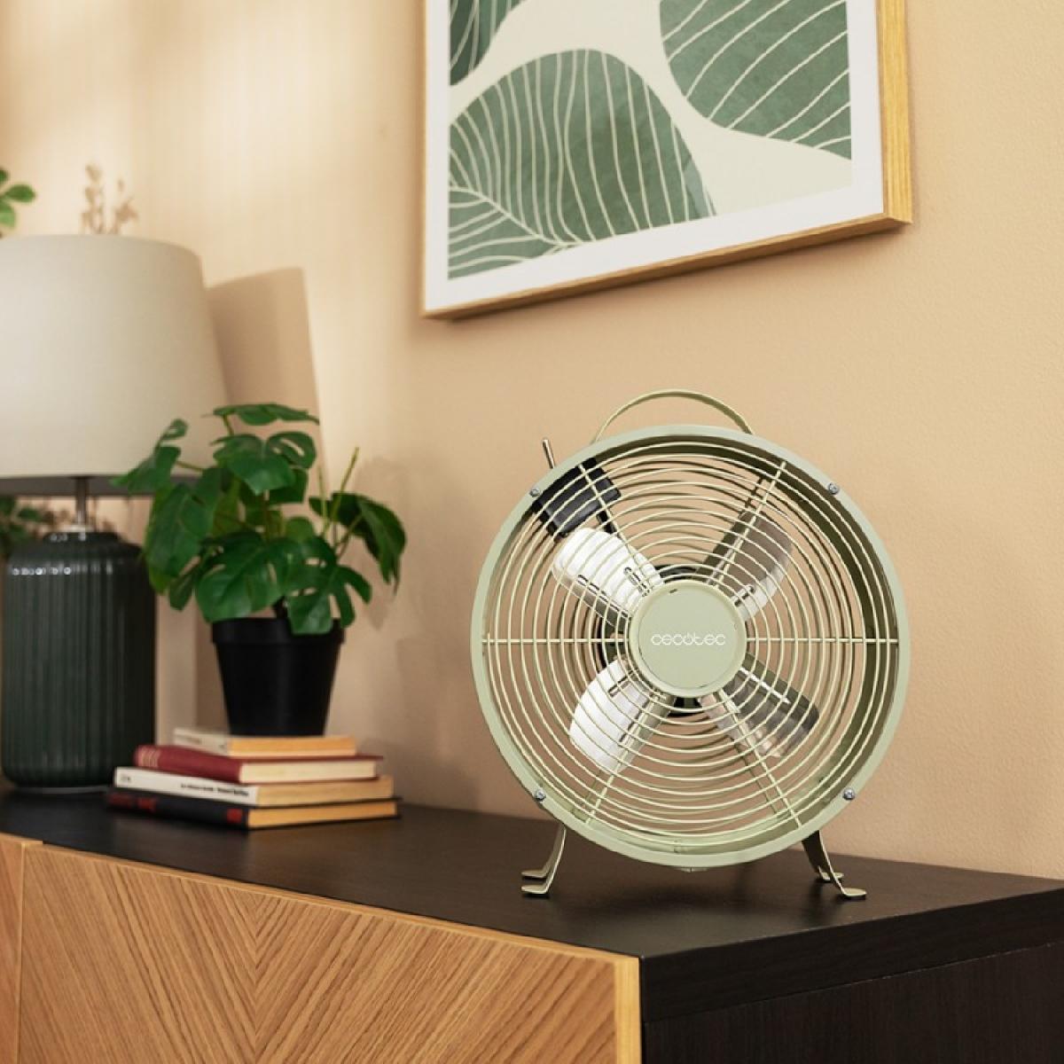 Cecotec Ventiladores de sobremesa EnergySilence 400 RetroDesk Green