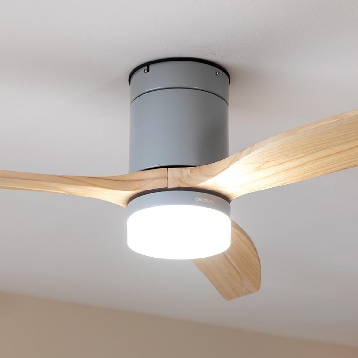 Cecotec Ventiladores de techo con luz Ventilador de techo EnergySilence Aero 5600 Steel Aqua Connected