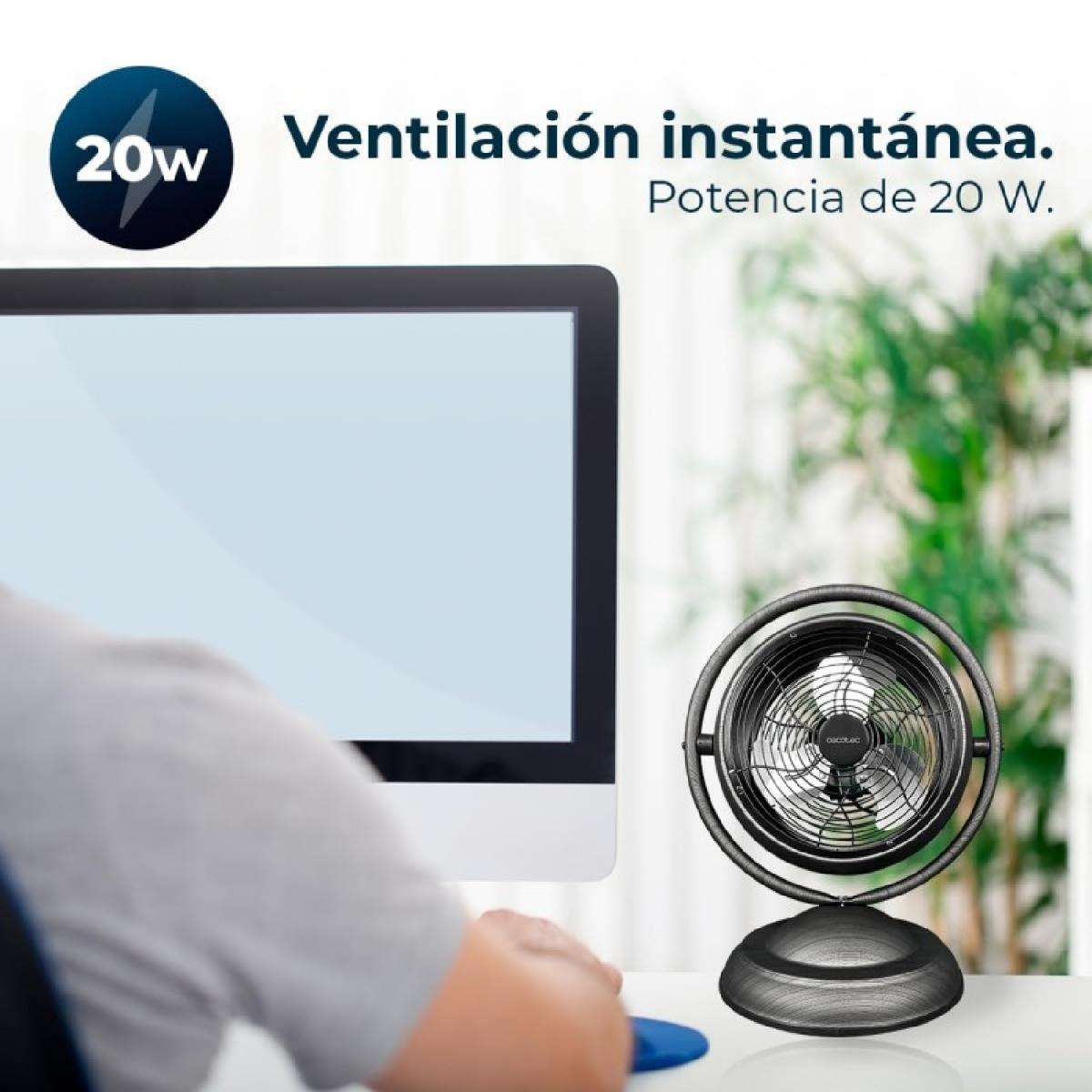 Cecotec Ventiladores de sobremesa EnergySilence 1000 RetroDesk Wood