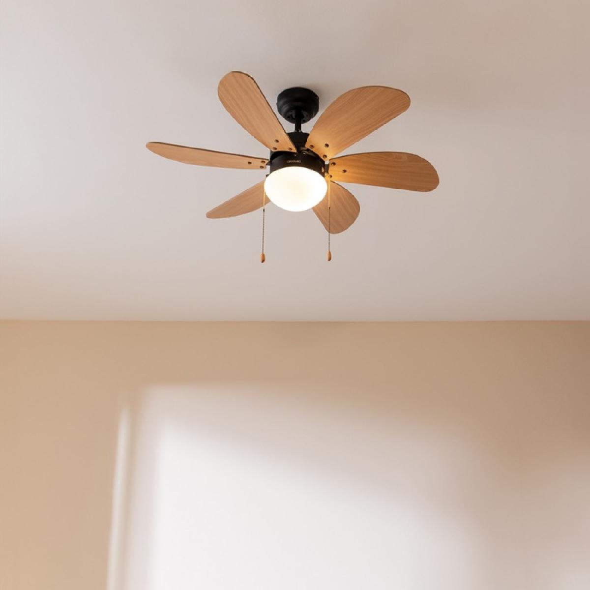 Cecotec Ventiladores de techo con luz EnergySilence Aero 360 Black&Wood
