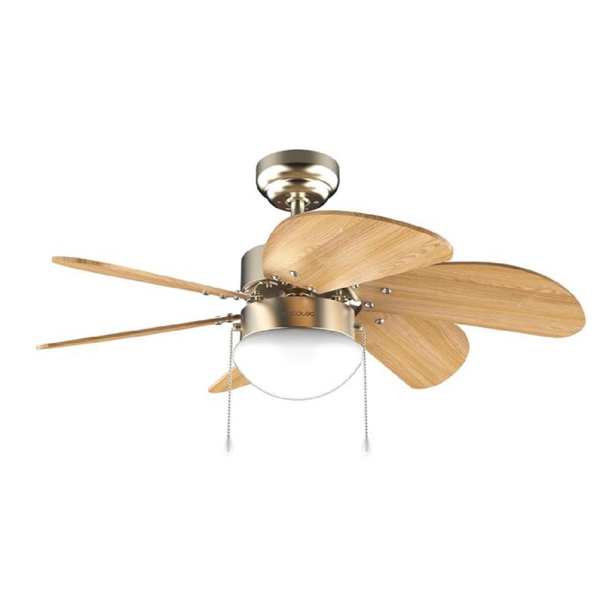 Cecotec Ventiladores de techo con luz EnergySilence Aero 360 Gold&Wood