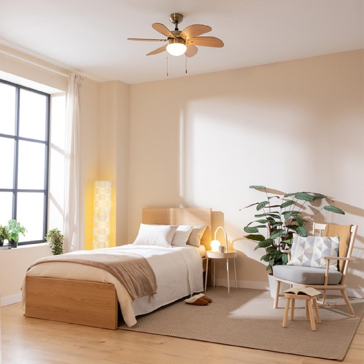 Cecotec Ventiladores de techo con luz EnergySilence Aero 360 Gold&Wood