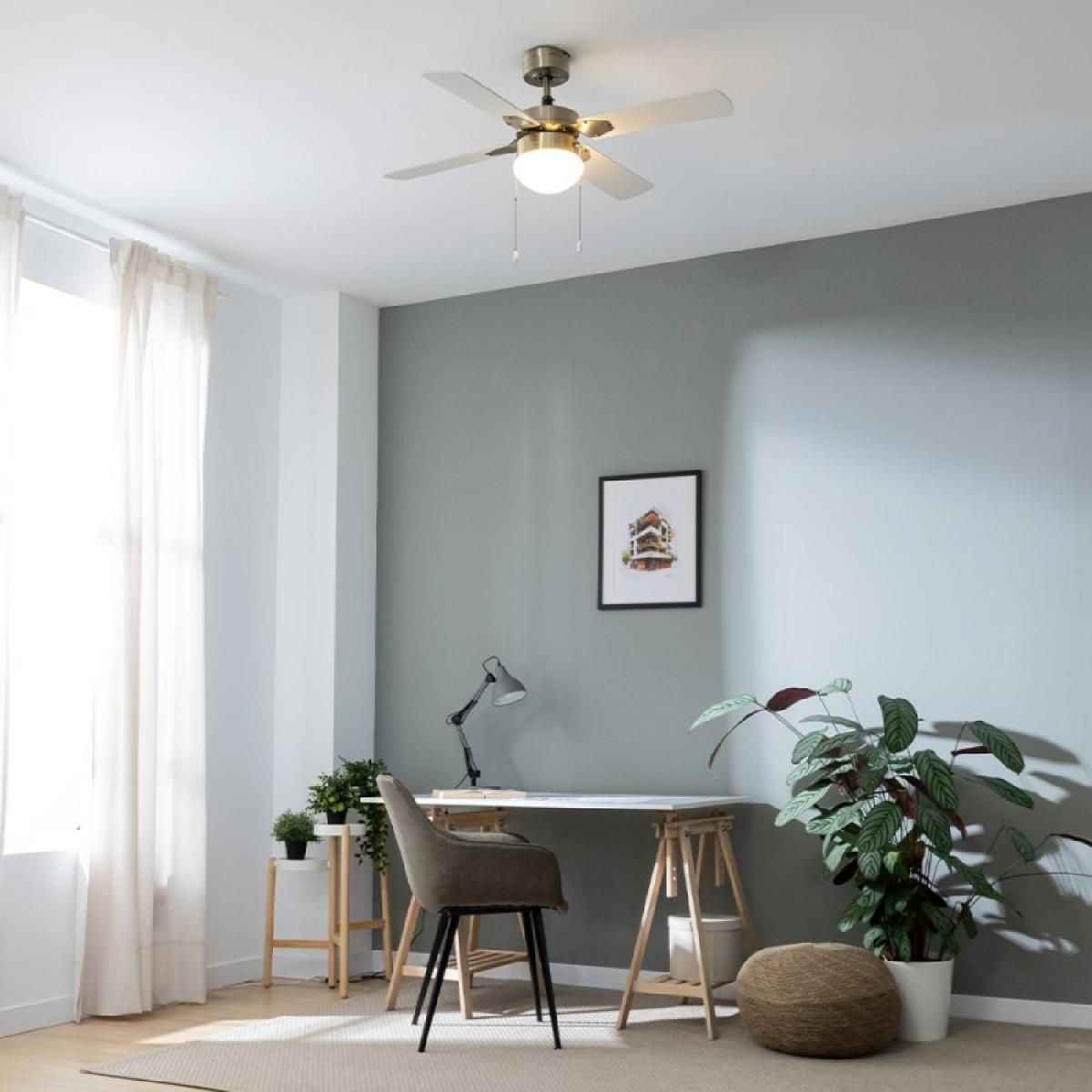 Cecotec Ventiladores de techo con luz EnergySilence Aero 450 GoldWhite