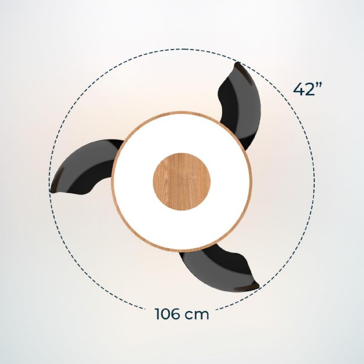 Cecotec Ventiladores de techo con luz EnergySilence Aero 4280 Invisible LightWood