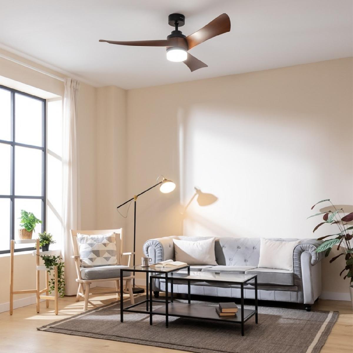 Cecotec Ventiladores de techo con luz EnergySilence Aero 5285 DarkWood