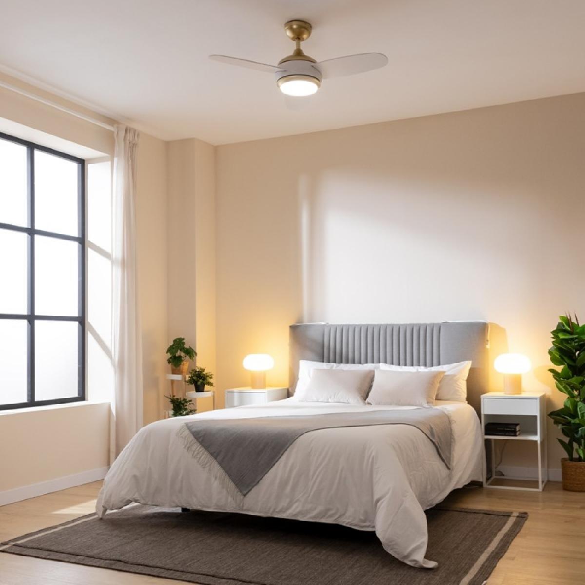 Cecotec Ventiladores de techo con luz EnergySilence Aero 4265 GoldWhite