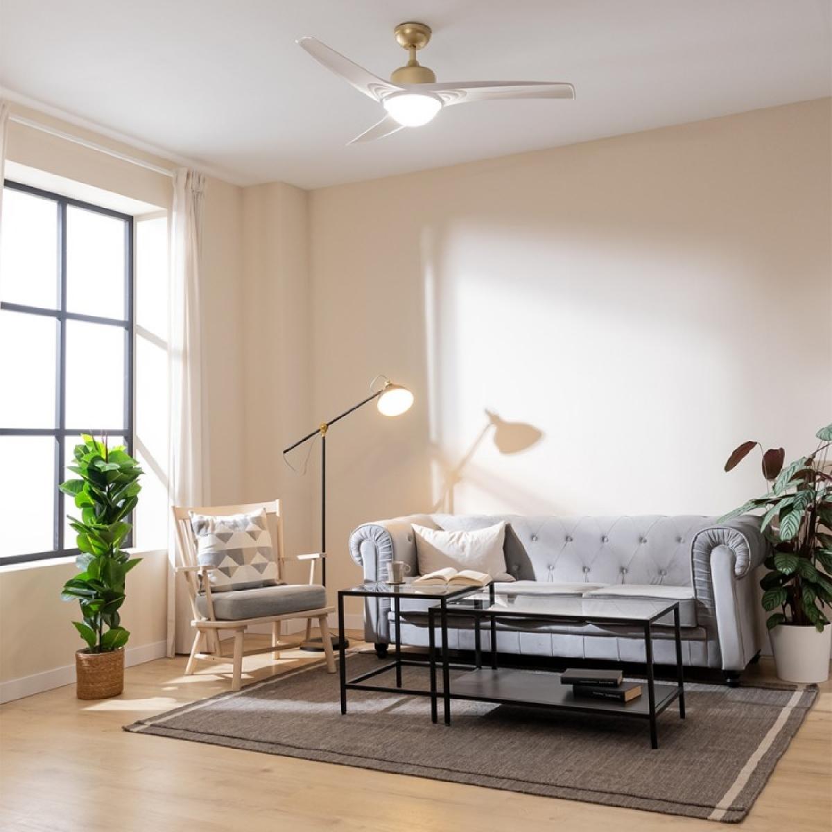 Cecotec Ventiladores de techo con luz EnergySilence Aero 560 GoldWhite