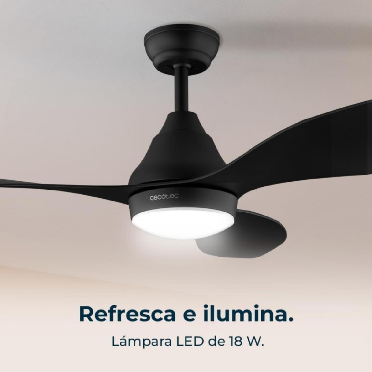 Cecotec Ventiladores de techo con luz EnergySilence Aero 5200 Black