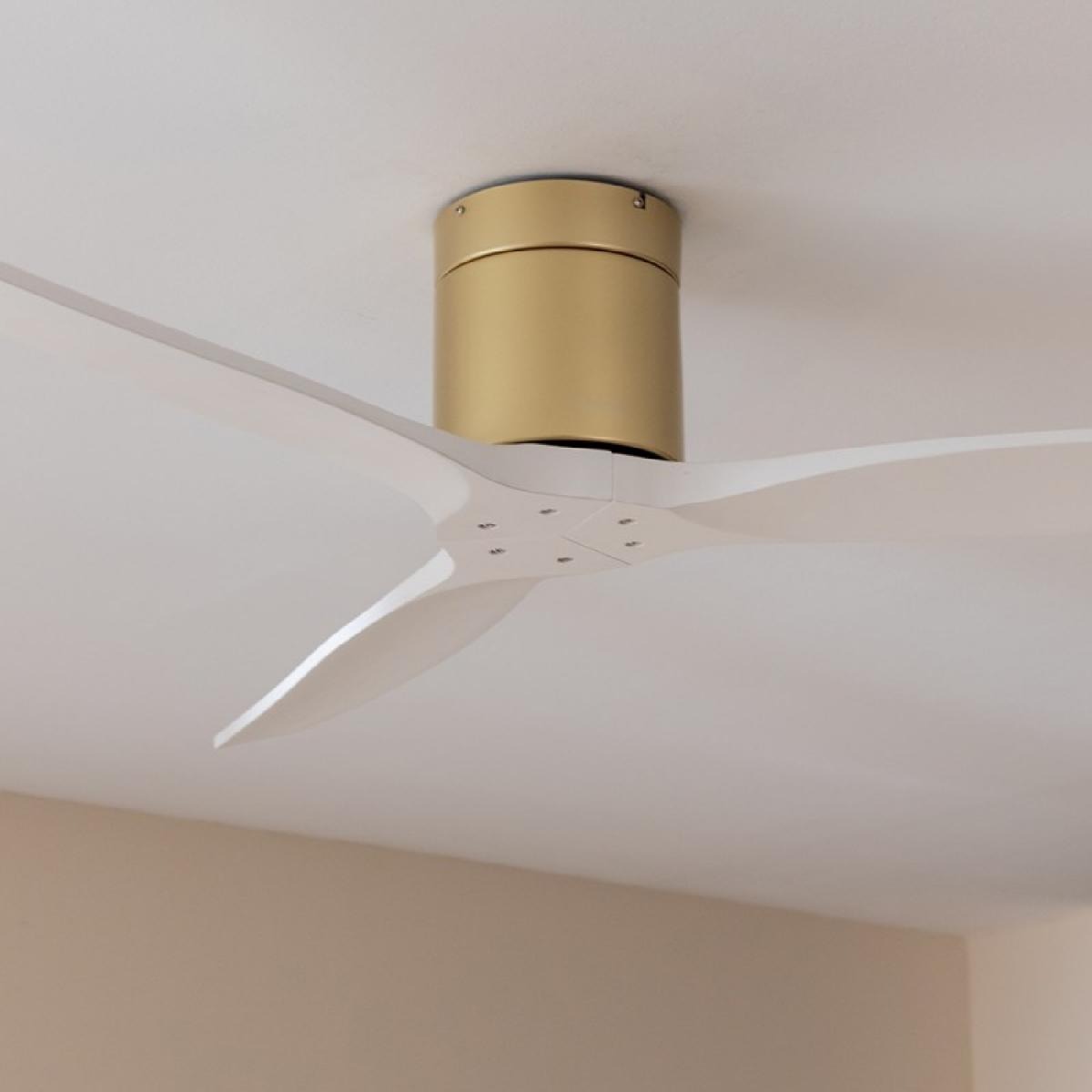 Cecotec Ventiladores de techo sin luz EnergySilence Aero 5500 Aqua GoldWhiteWood Connected