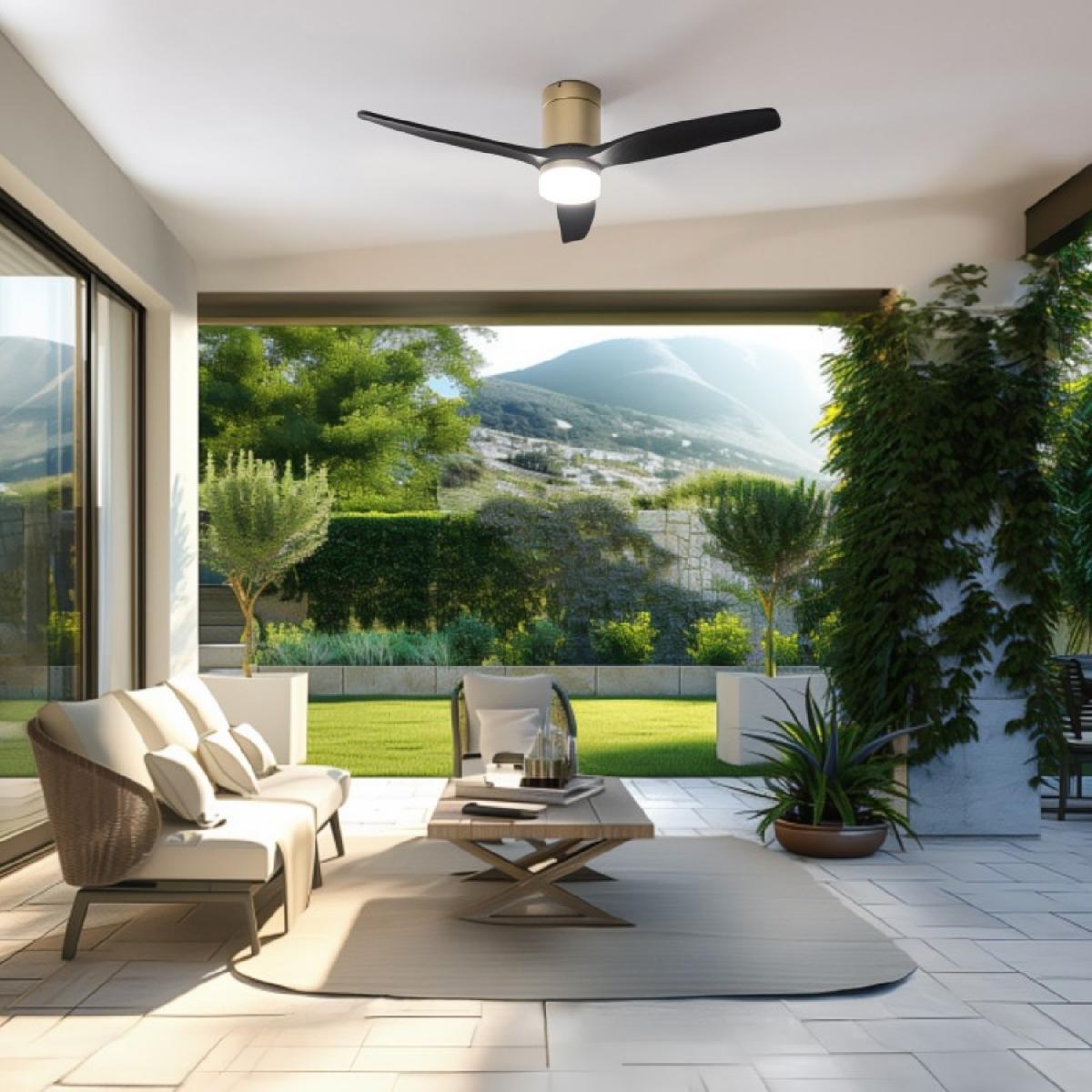 Cecotec Ventiladores de techo con luz EnergySilence Aero 5600 Aqua GoldBlack Connected
