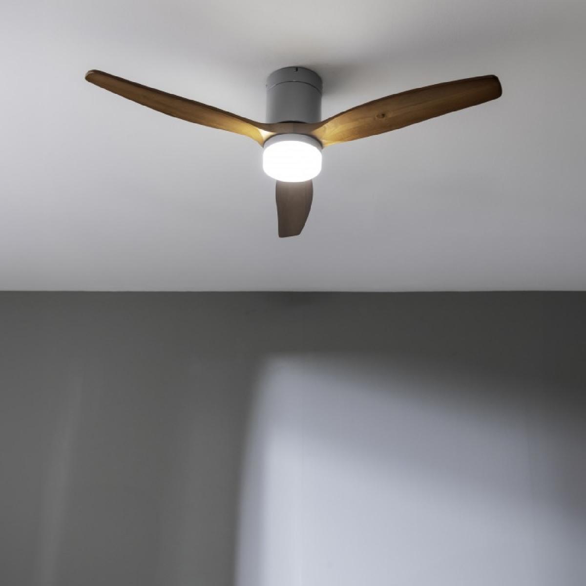 Cecotec Ventiladores de techo con luz EnergySilence Aero 5600 Aqua IronDarkWood Connected