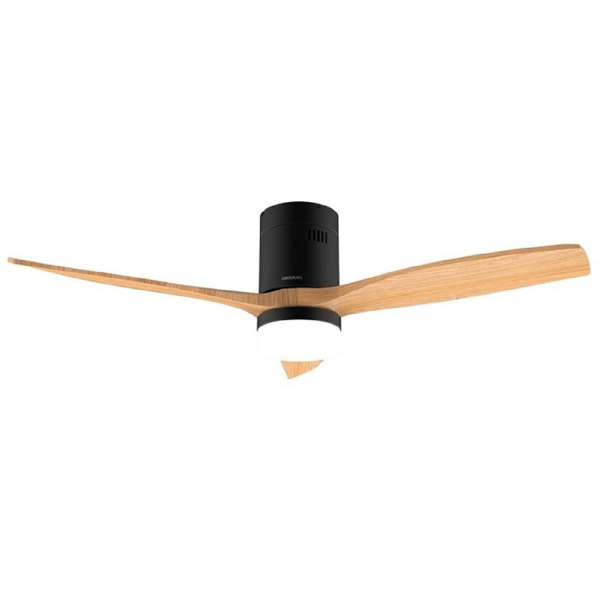 Cecotec Ventiladores de techo con luz EnergySilence Aero 5600 Aqua Black&LightWood Connected