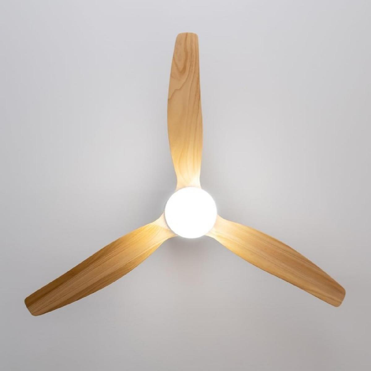 Cecotec Ventiladores de techo con luz EnergySilence Aero 5600 Aqua Black&LightWood Connected