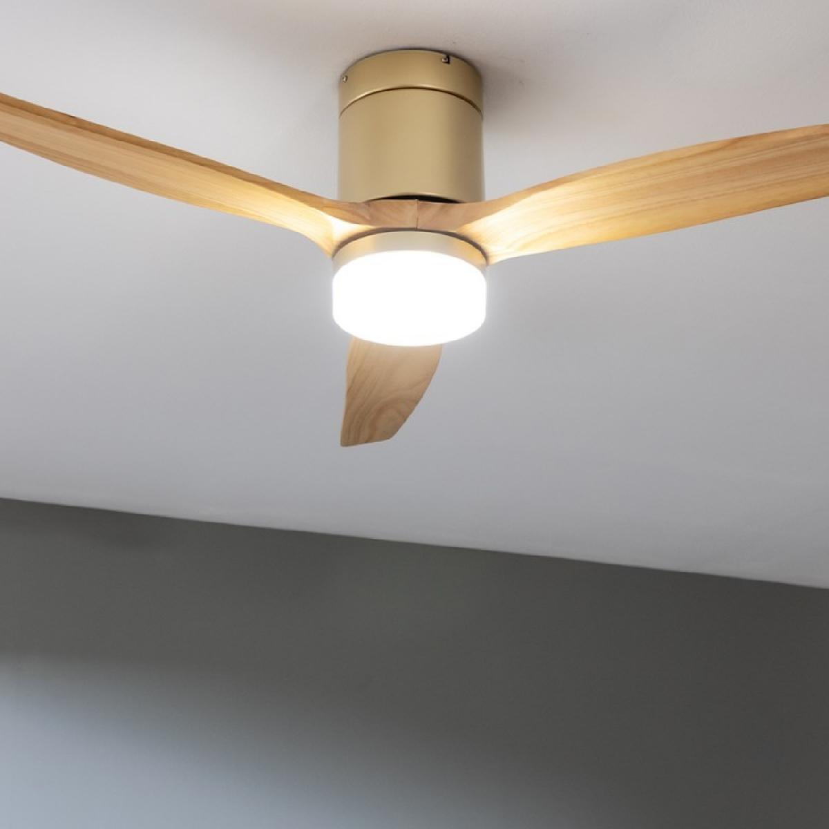 Cecotec Ventiladores de techo con luz EnergySilence Aero 5600 Aqua GoldLightWood Connected