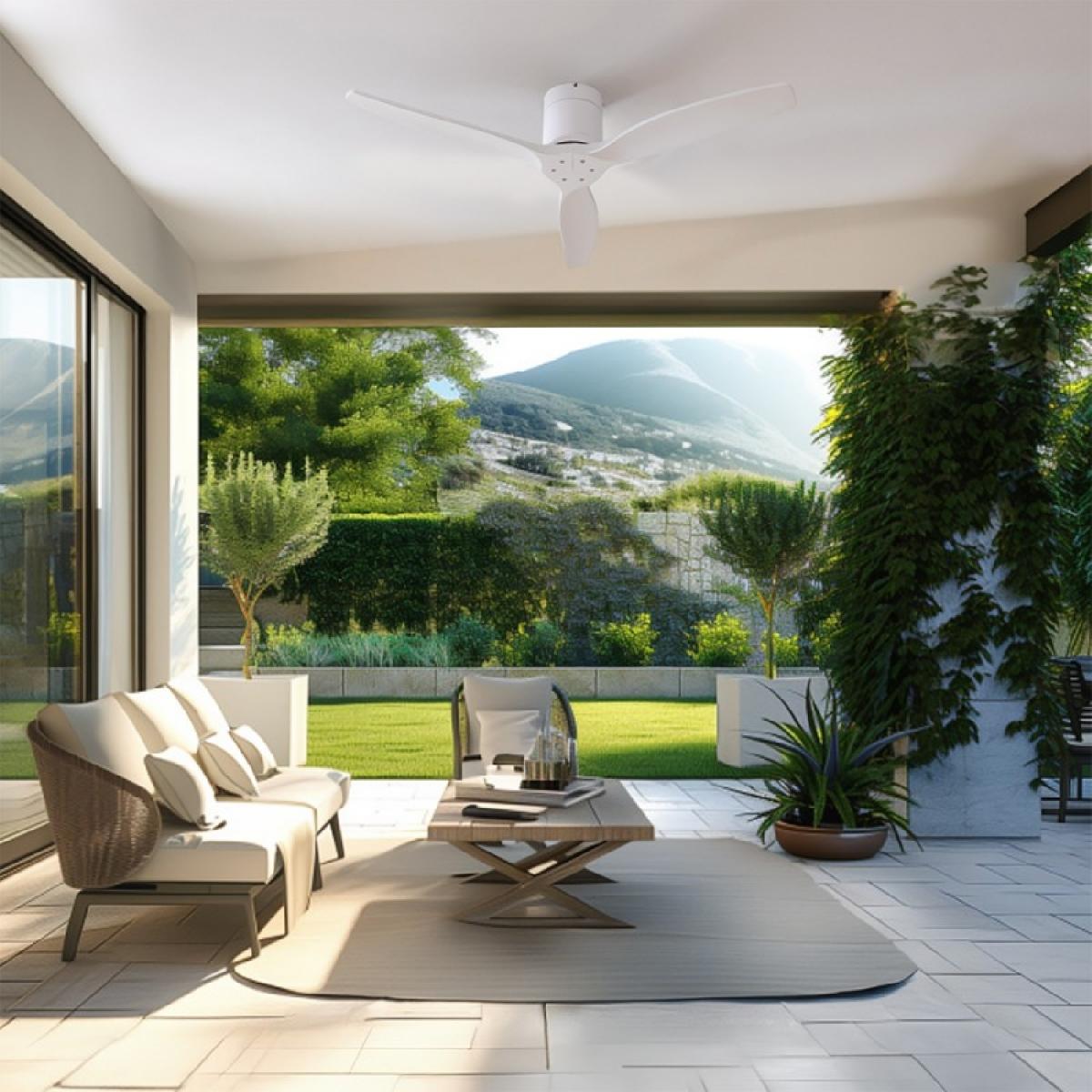 Cecotec Ventiladores de techo sin luz EnergySilence Aero 5600 Aqua IronWhiteWood Connected