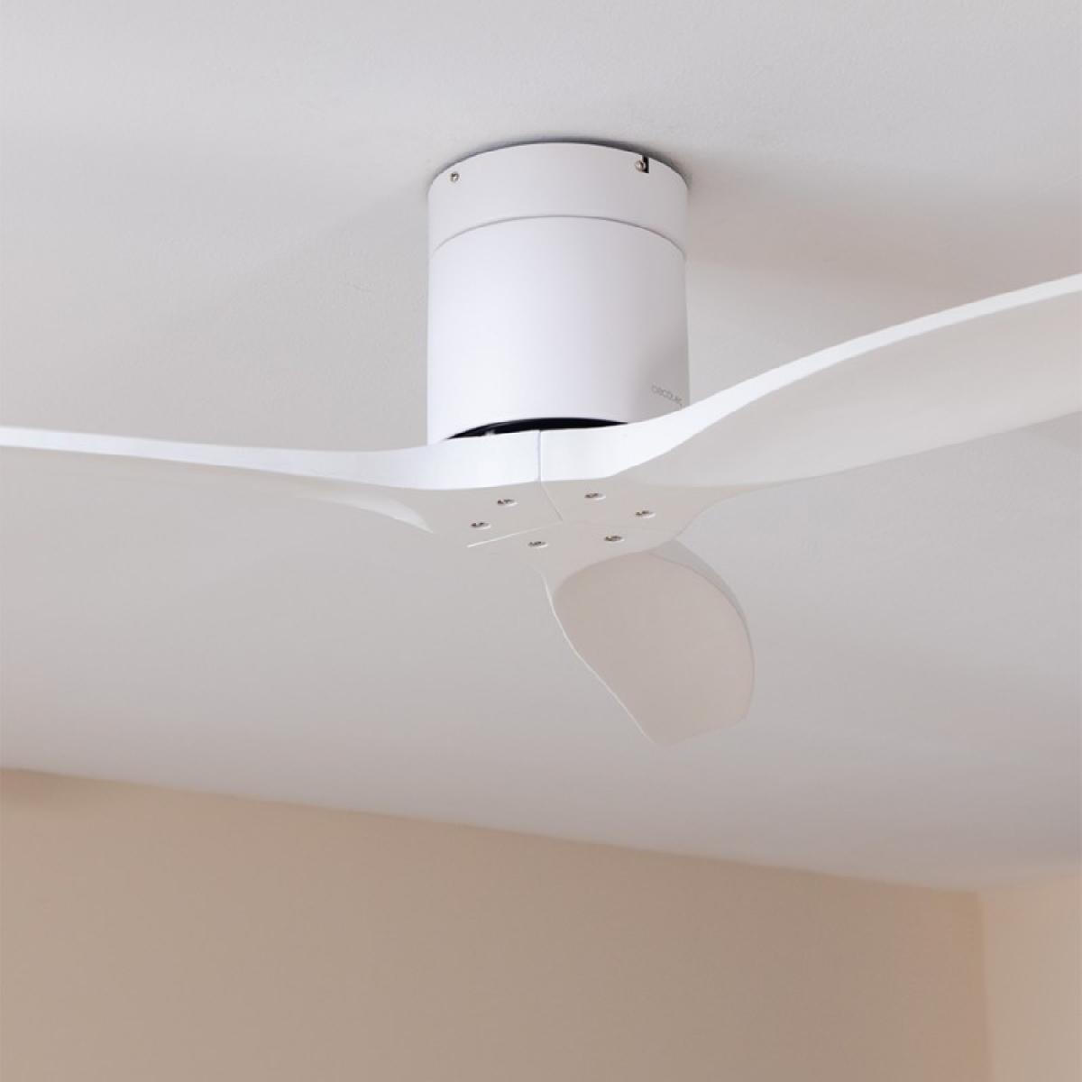 Cecotec Ventiladores de techo sin luz EnergySilence Aero 5600 Aqua IronWhiteWood Connected