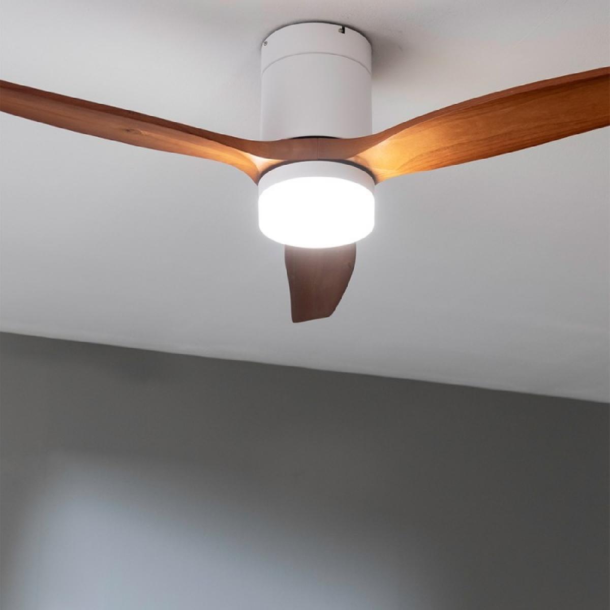 Cecotec Ventiladores de techo con luz EnergySilence Aero 5600 Aqua WhiteDarkWood Connected