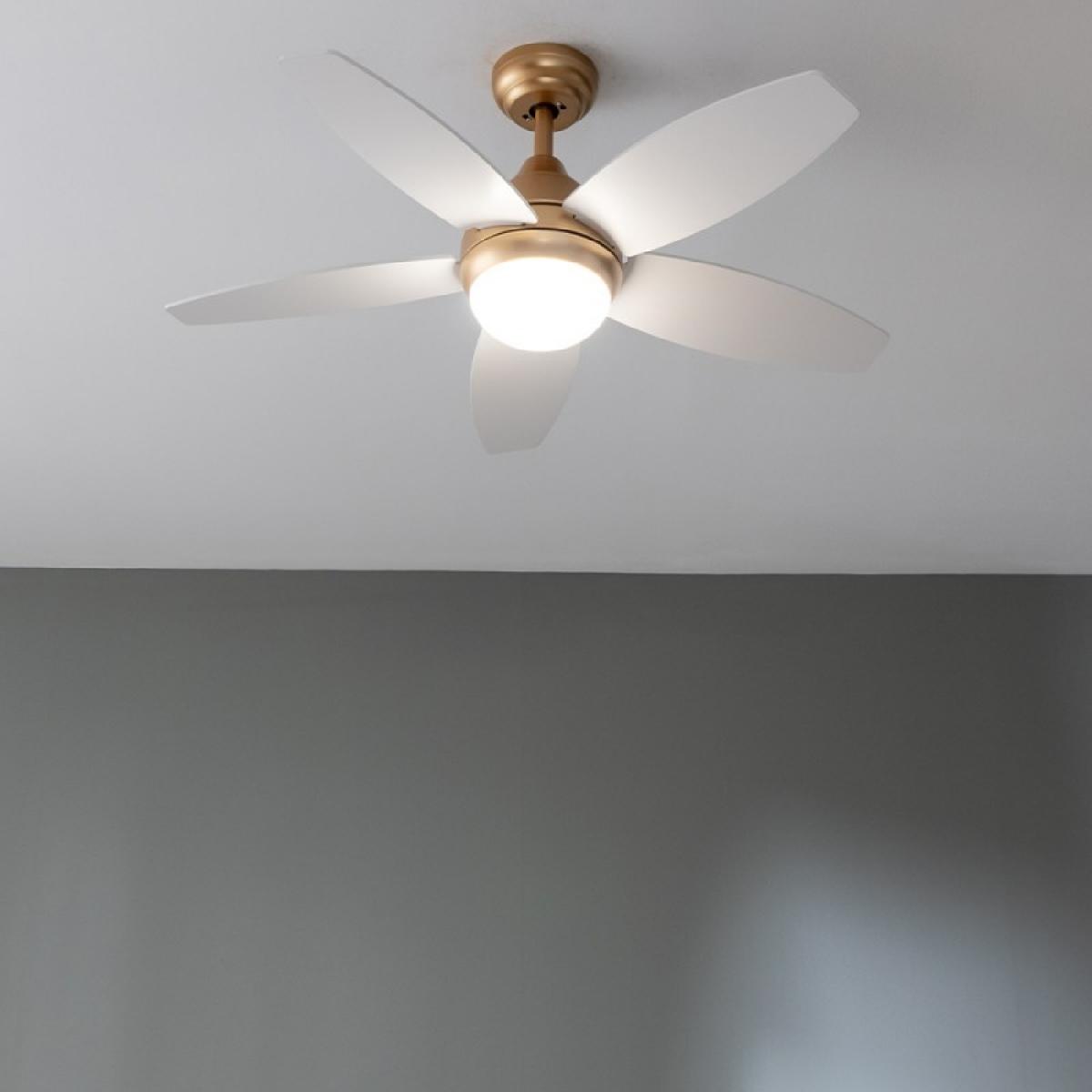 Cecotec Ventiladores de techo con luz EnergySilence Aero 4200 GoldLightWood