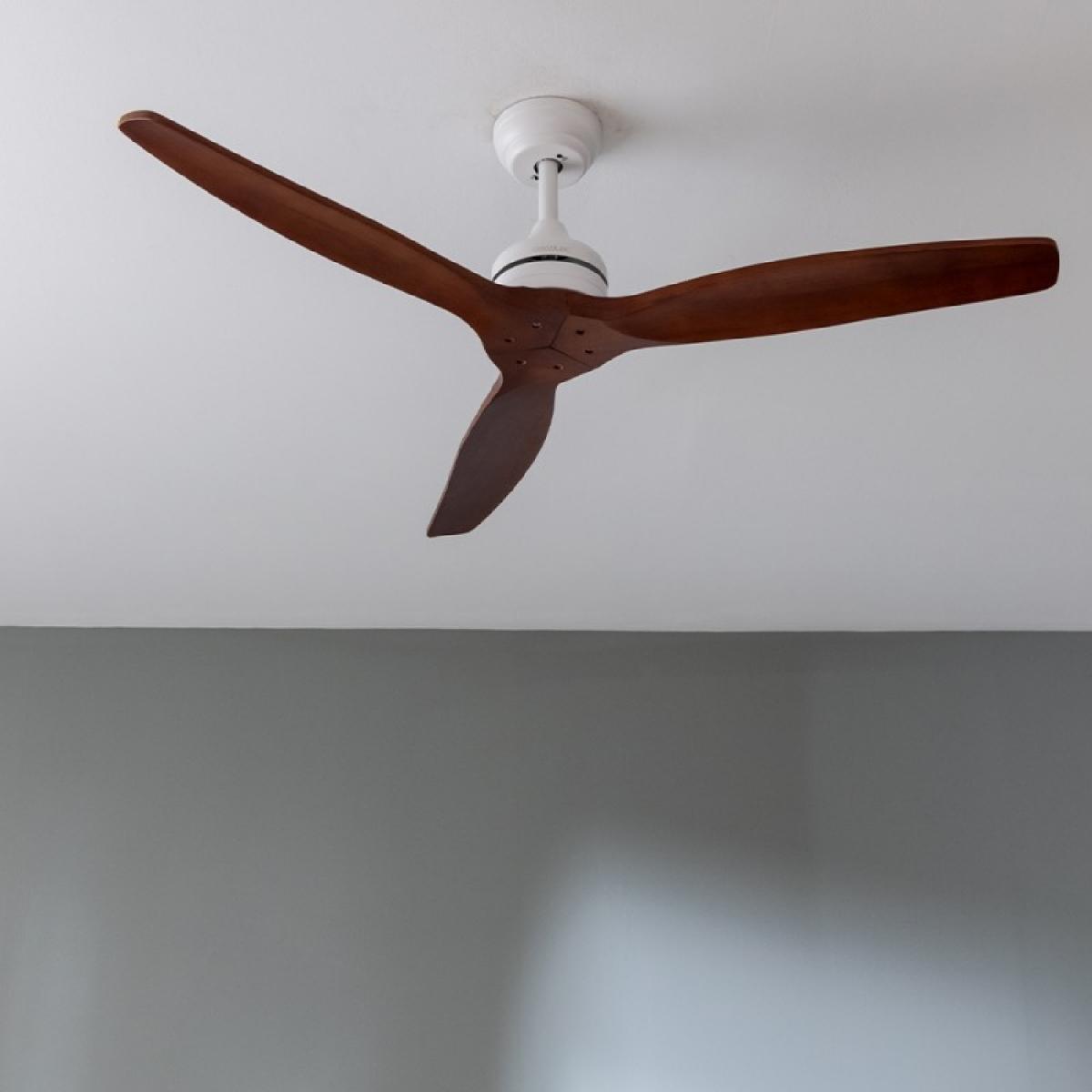 Cecotec Ventiladores de techo sin luz EnergySilence Aero 5270 White&BlackWood