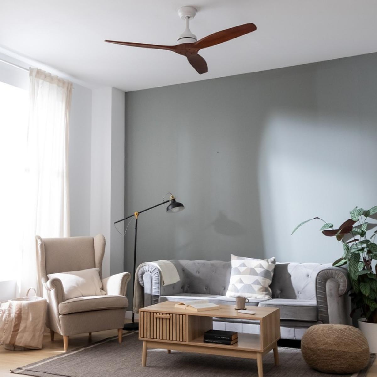 Cecotec Ventiladores de techo sin luz EnergySilence Aero 5270 White&BlackWood