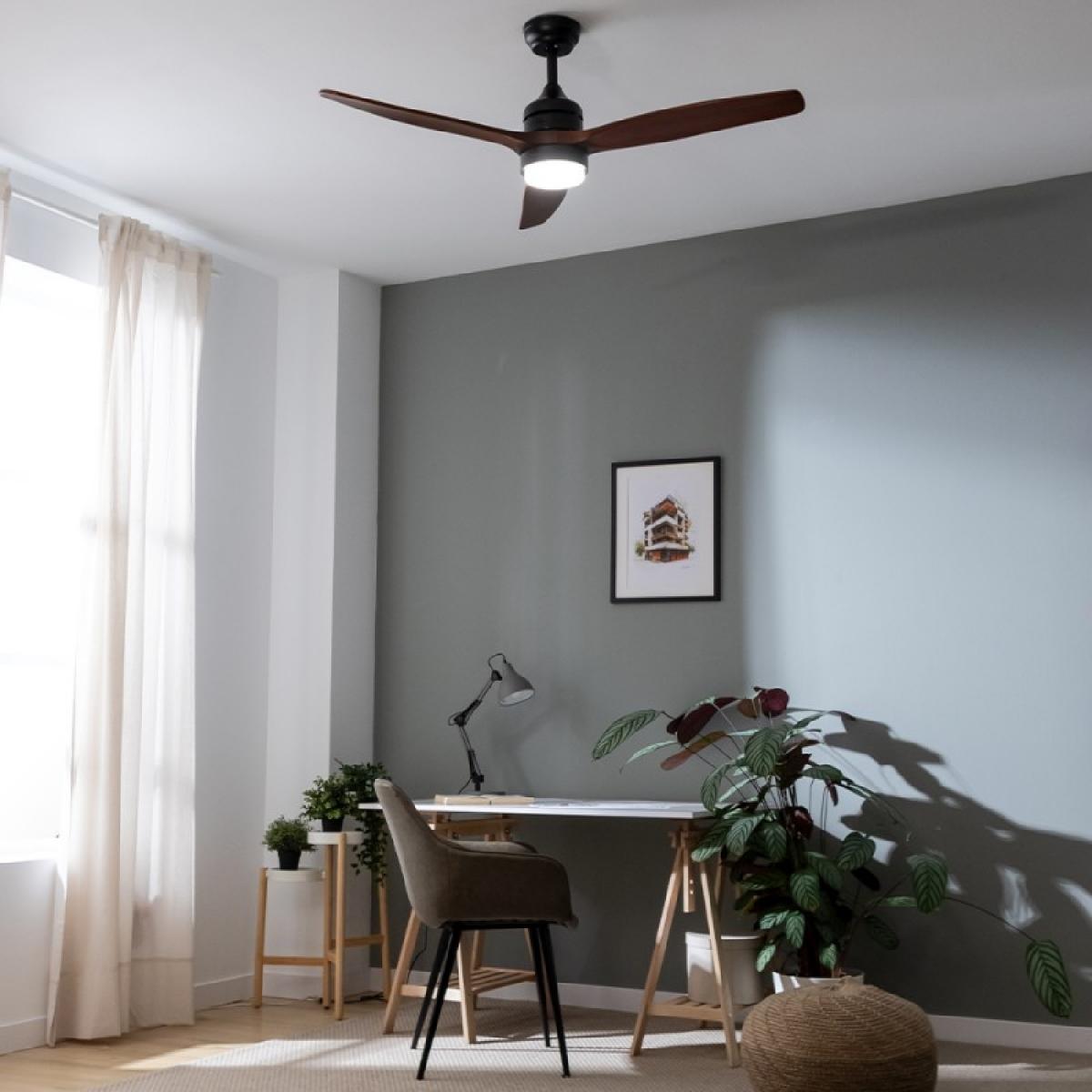 Cecotec Ventiladores de techo con luz EnergySilence Aero 5275 DarkWood