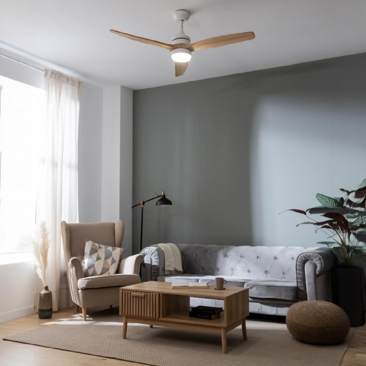 Cecotec Ventiladores de techo con luz EnergySilence Aero 5275 LightWood