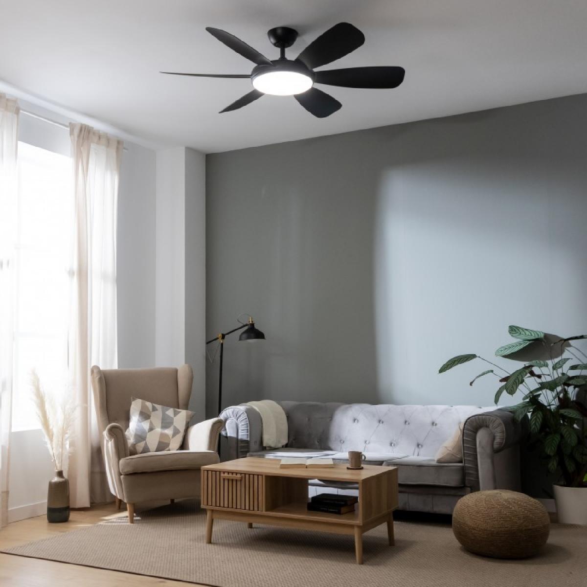 Cecotec Ventiladores de techo con luz EnergySilence Aero 5200 Black Pro