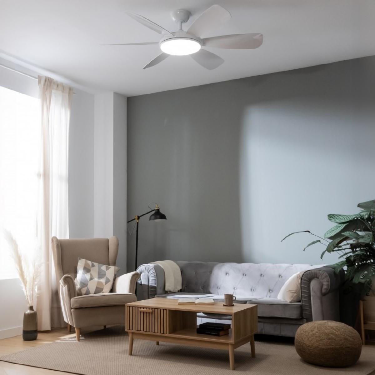 Cecotec Ventiladores de techo con luz EnergySilence Aero 5200 White Pro