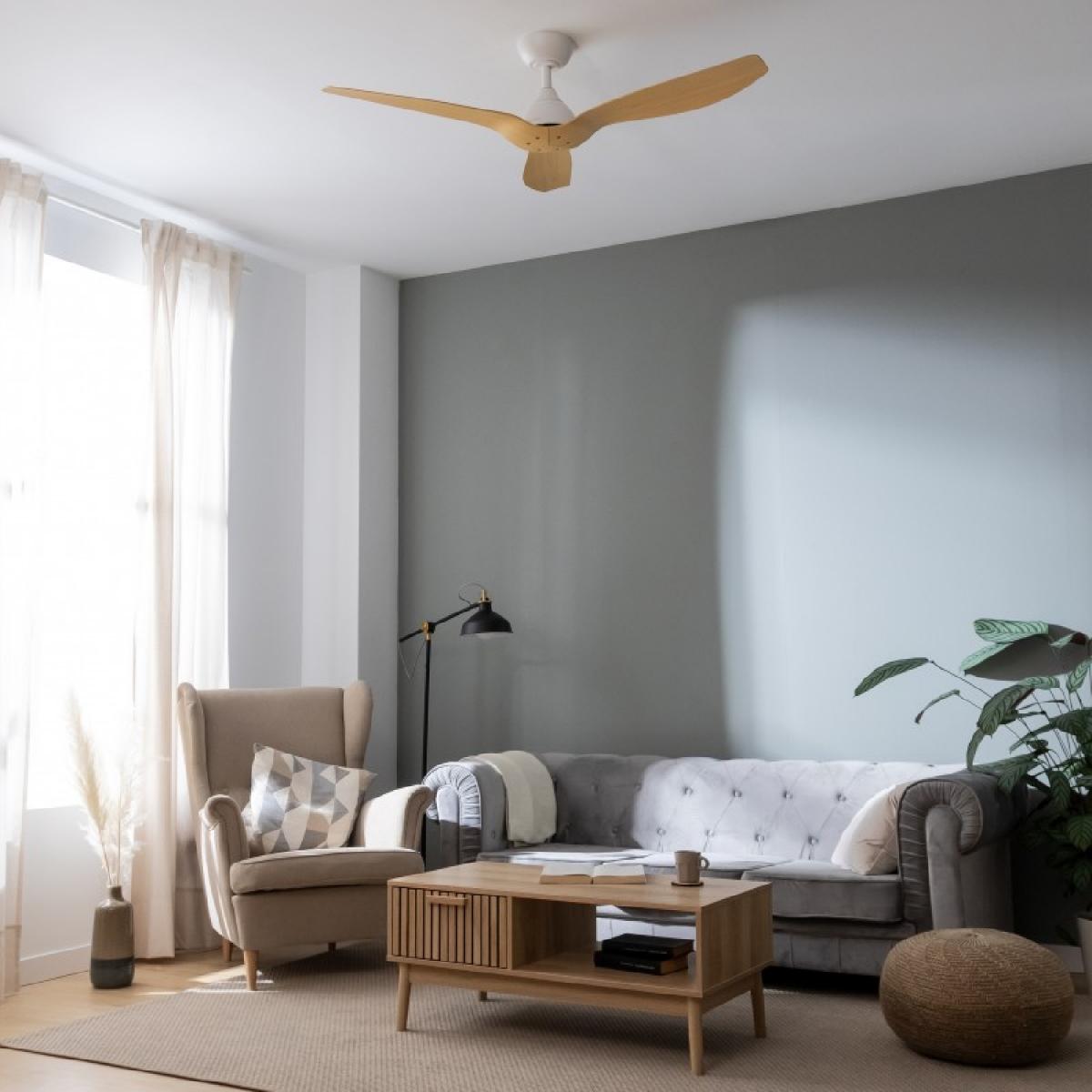 Cecotec Ventiladores de techo sin luz EnergySilence Aero 5200 LightWood