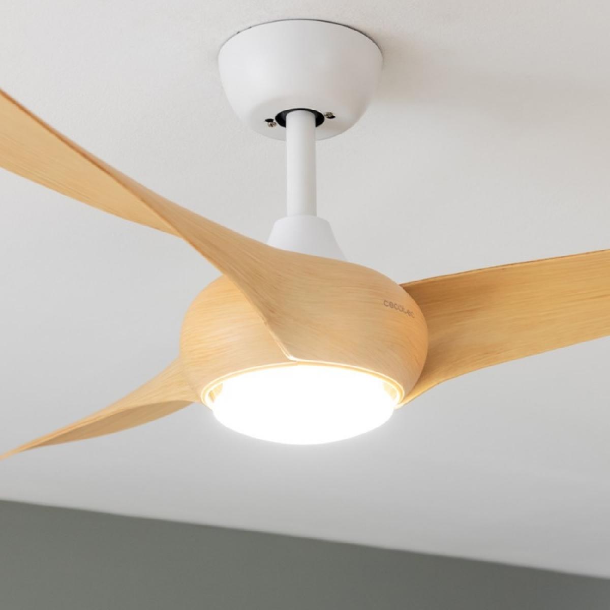 Cecotec Ventiladores de techo con luz EnergySilence Aero 5295 LightWood