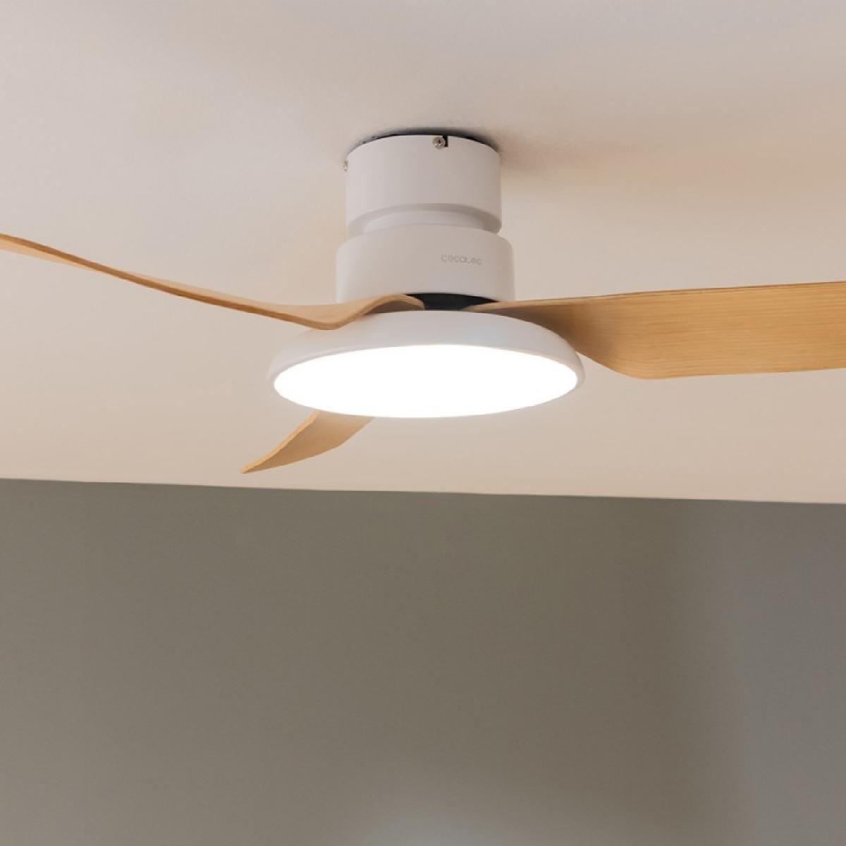 Cecotec Ventiladores de techo con luz EnergySilence Aero 5200 Light LightWood