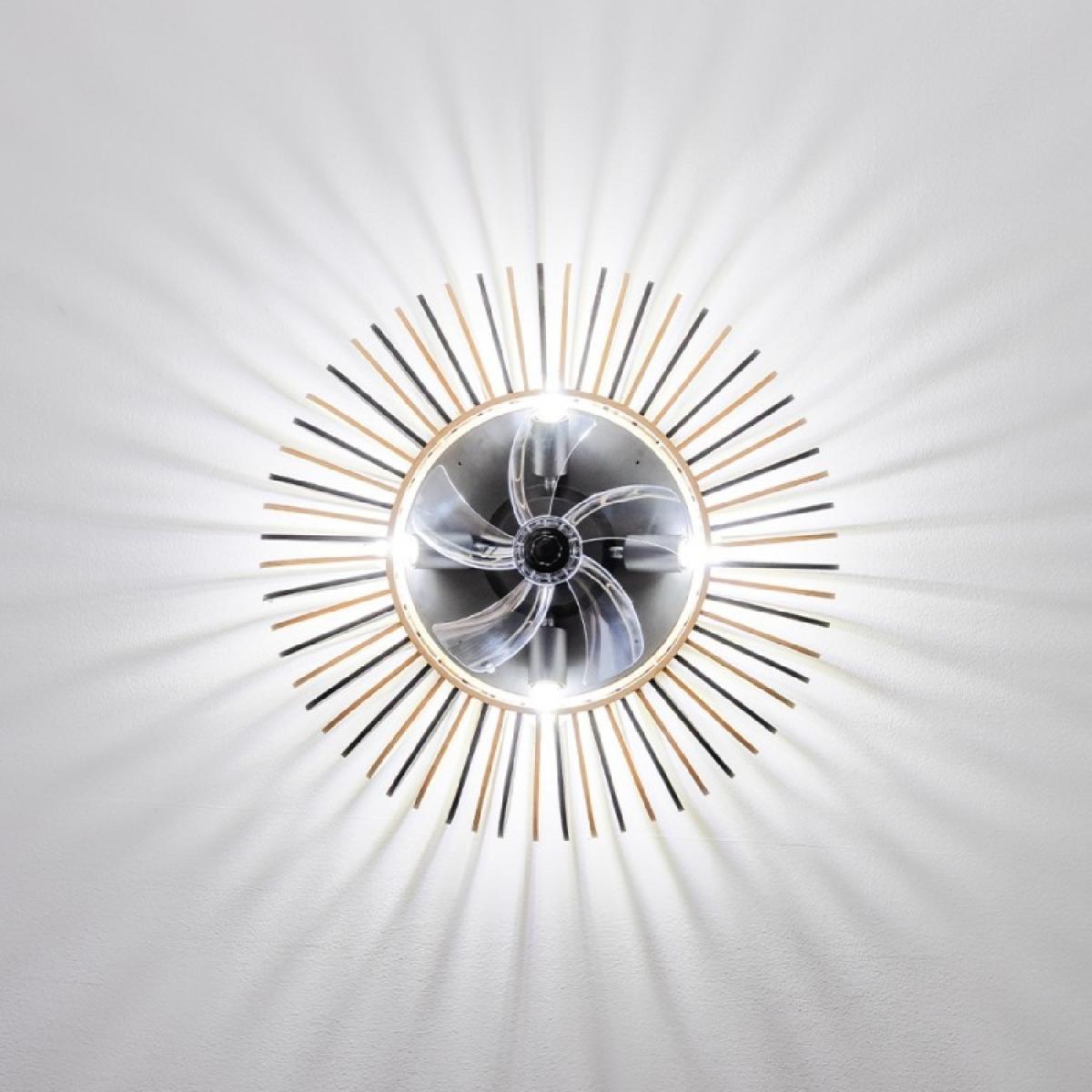 Cecotec Ventiladores de techo con luz EnergySilence LampAero 600 Natural Wood