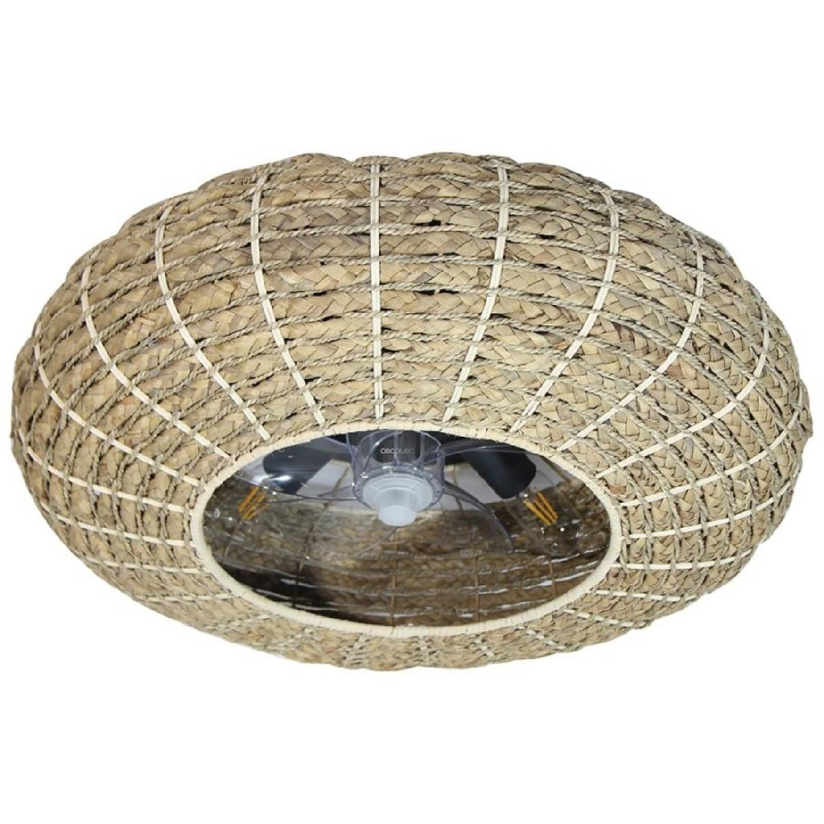 Cecotec Ventiladores de techo con luz EnergySilence LampAero 650 Natural Wicker