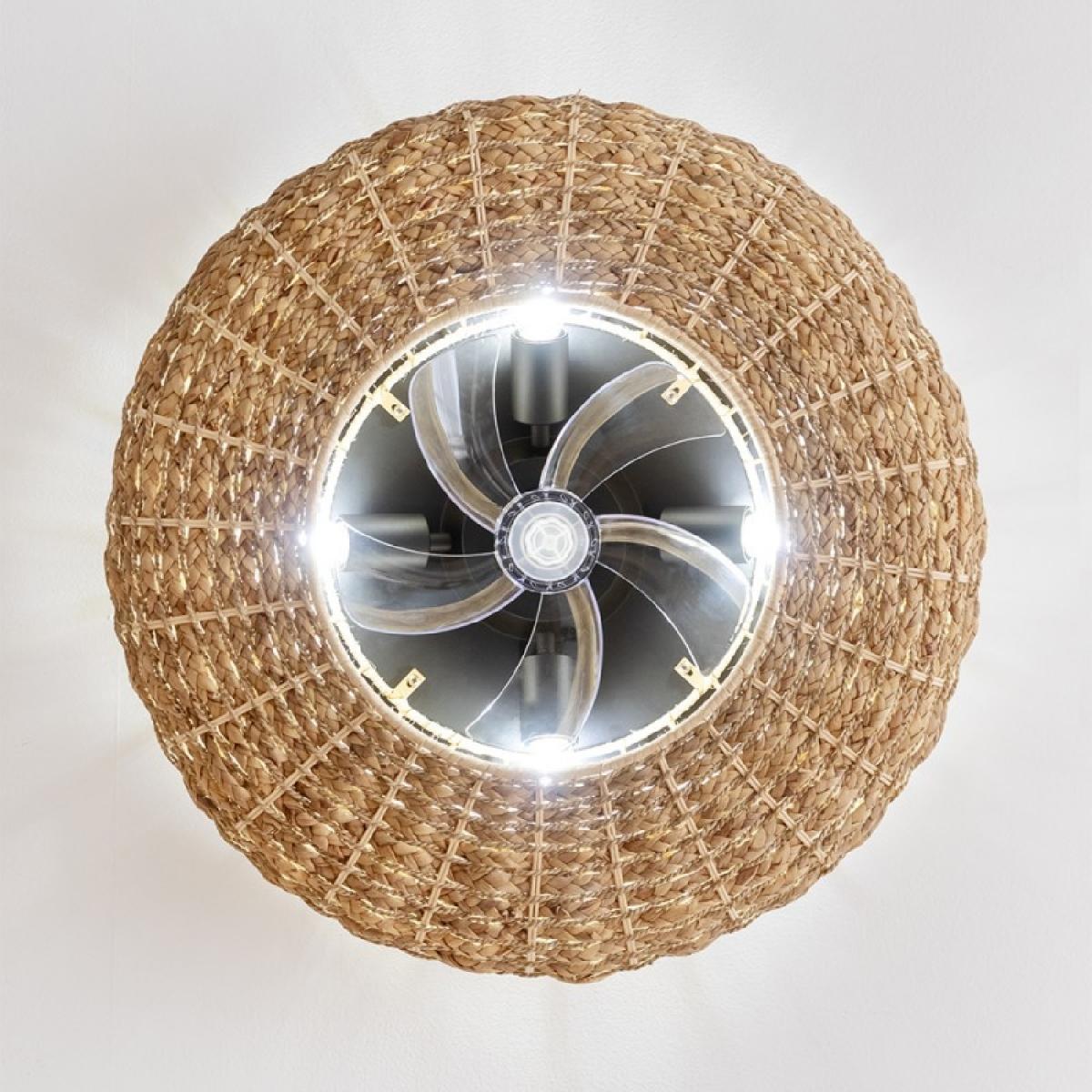 Cecotec Ventiladores de techo con luz EnergySilence LampAero 650 Natural Wicker