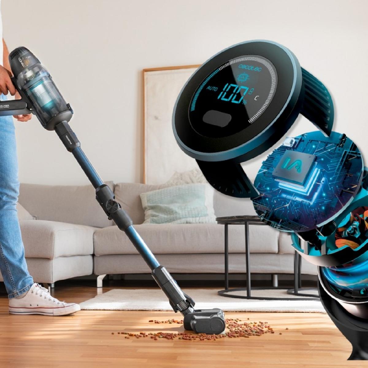 Cecotec Aspiradores verticales BLDC Conga Rockstar 9500 Connected Ergowet 3000 IA