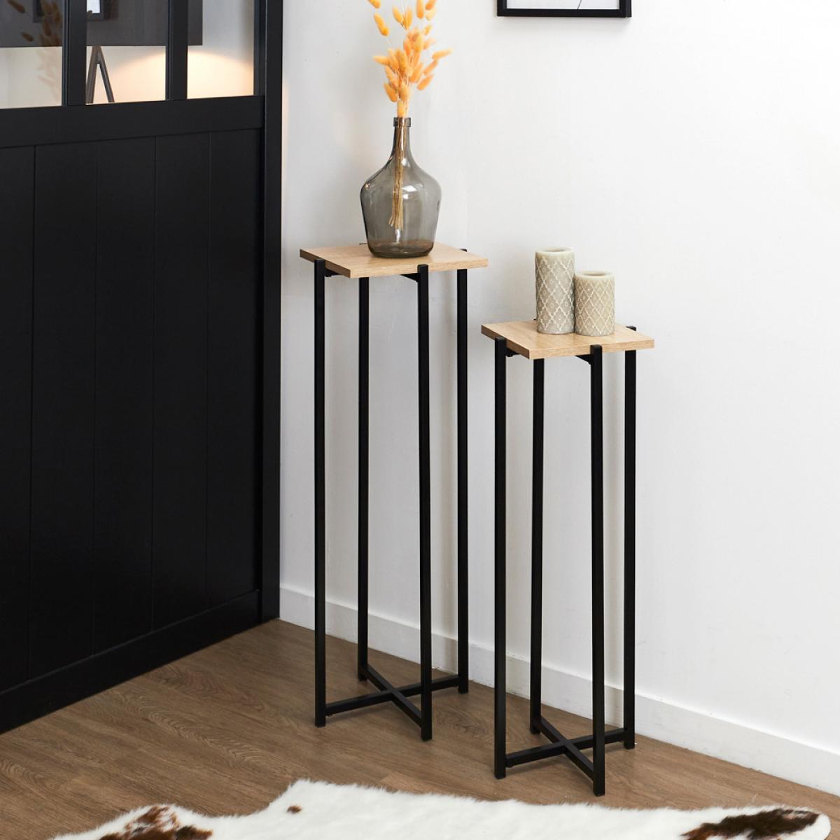 Set 2 pedestales loka negro