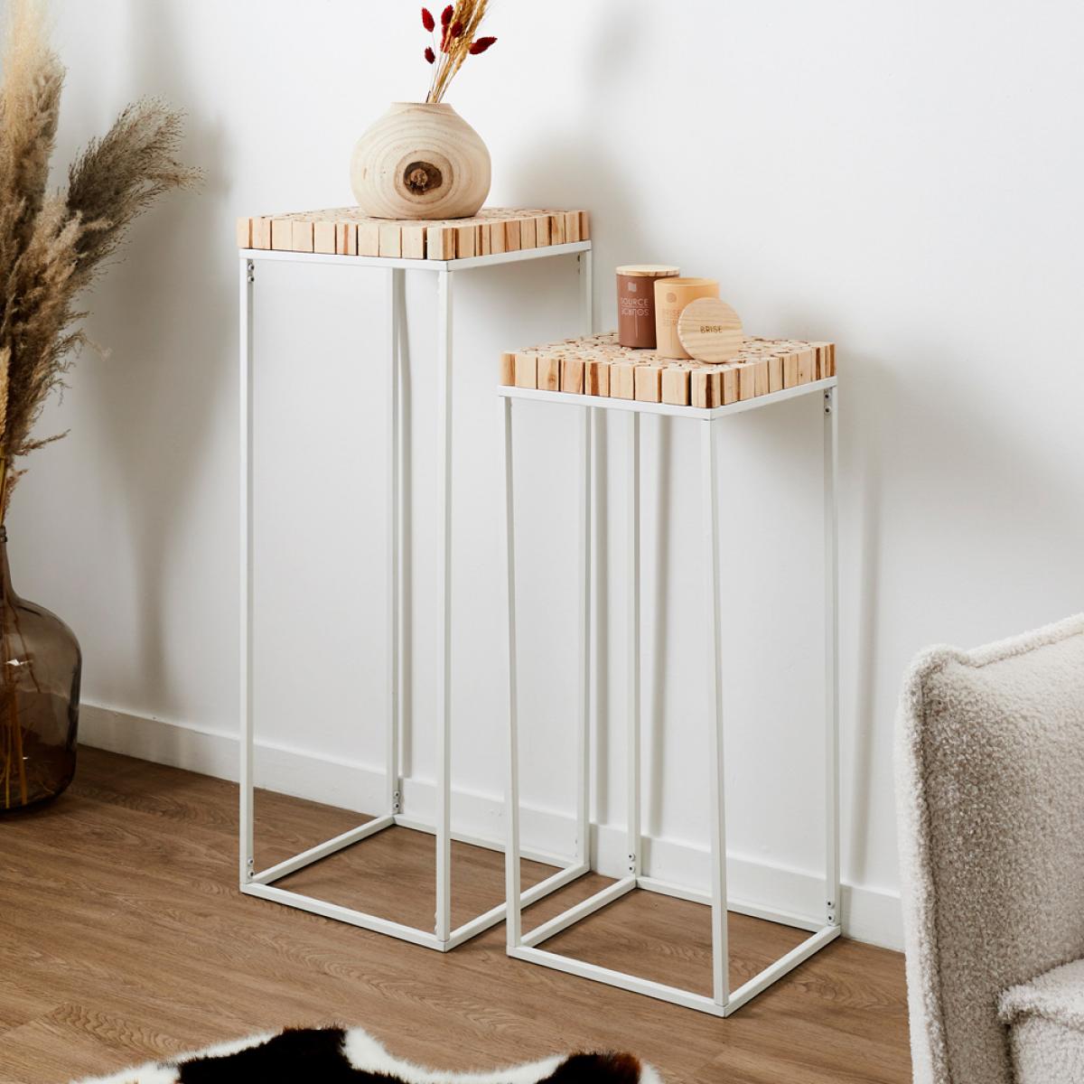 Set 2 pedestales troncos