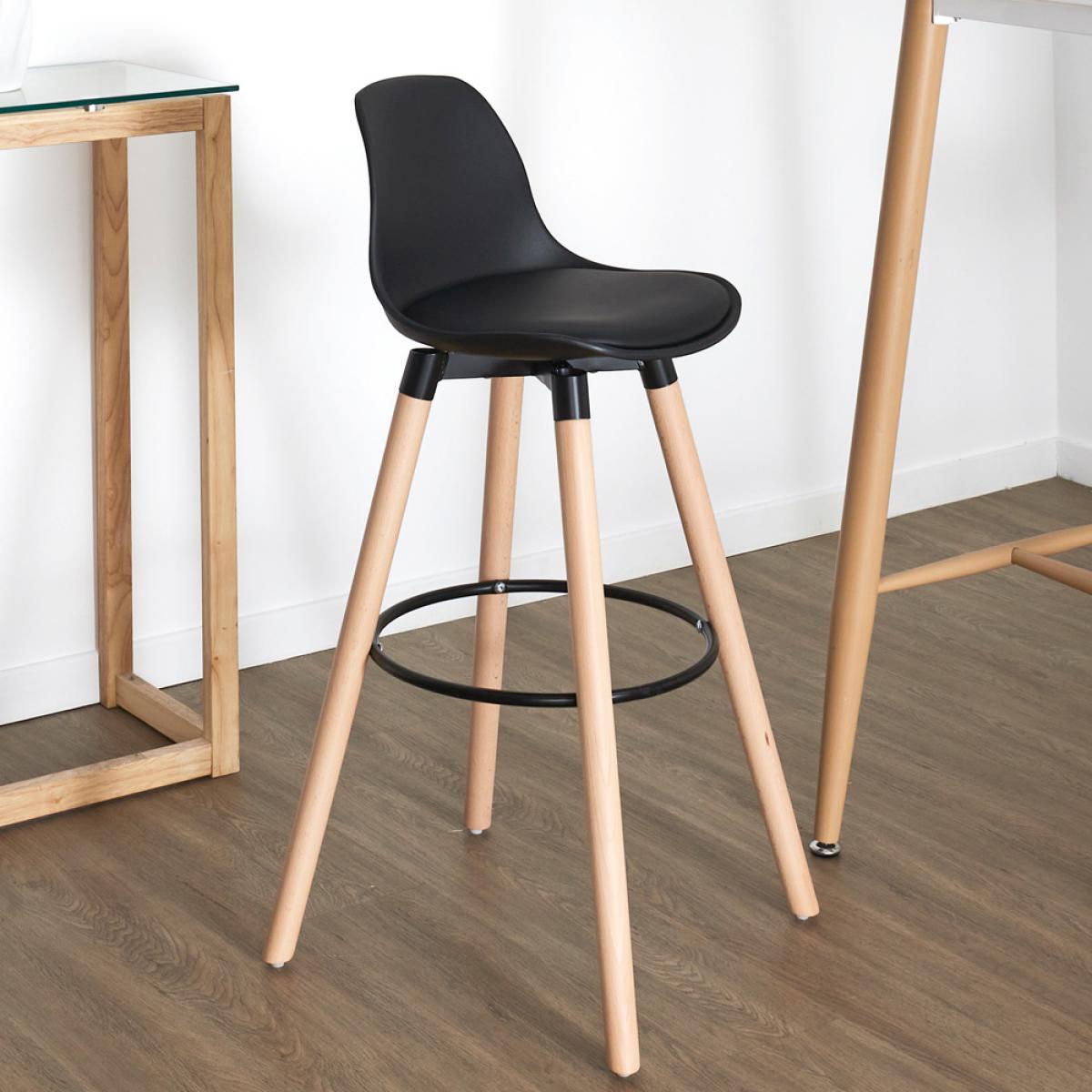 Set 2 taburetes bar negro walt