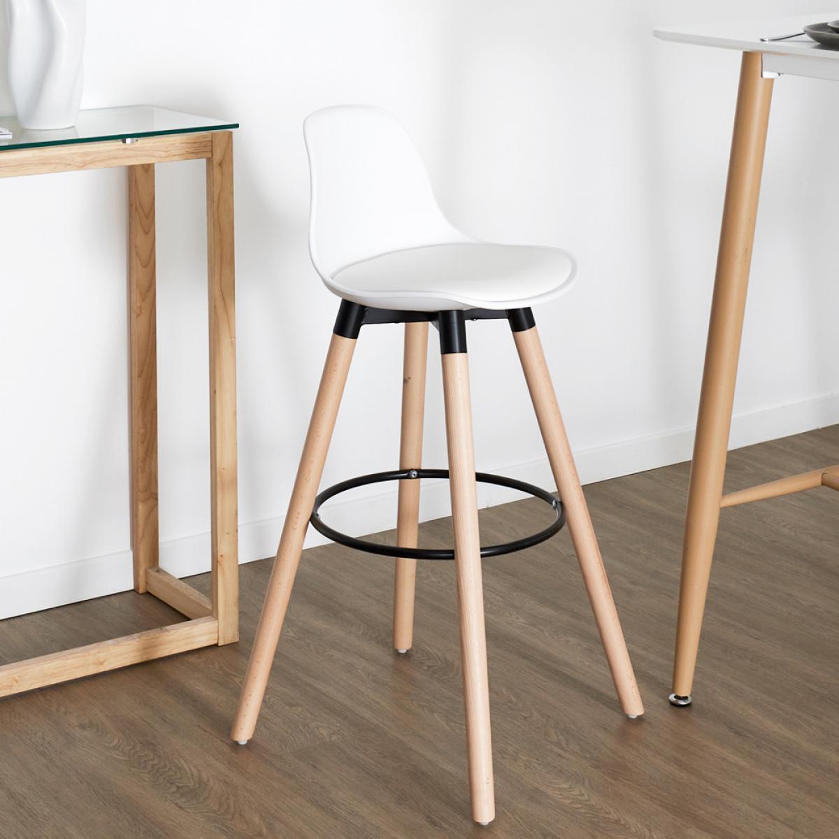 Set 2 taburetes bar blanco walt