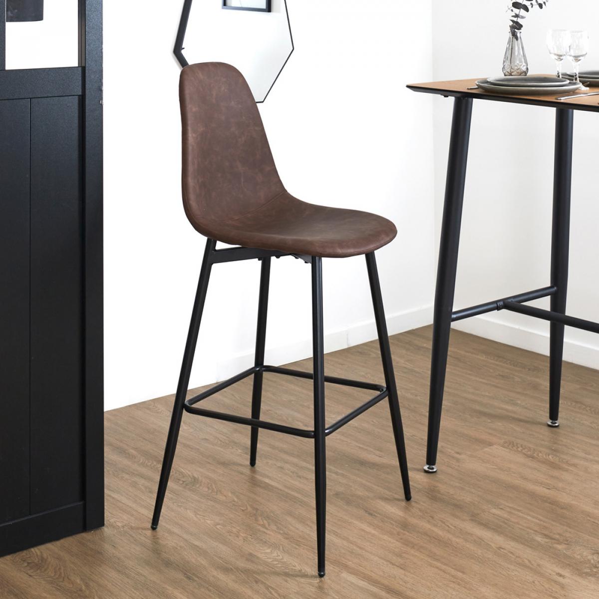Set 2 taburetes bar marrón amber