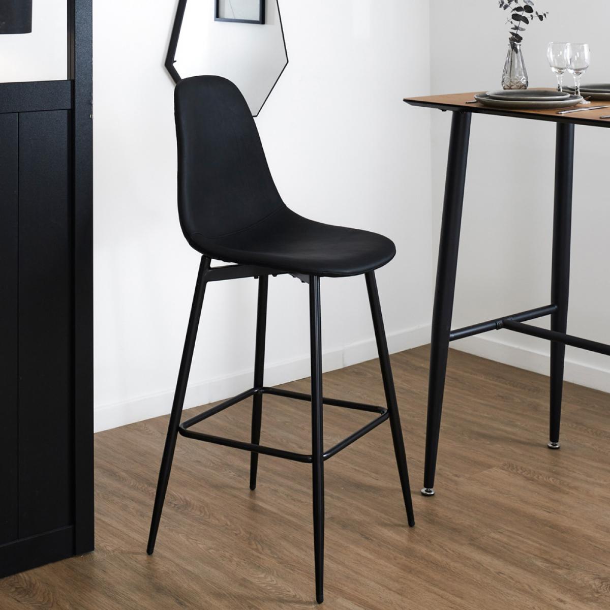 Set 2 taburetes bar negro amber